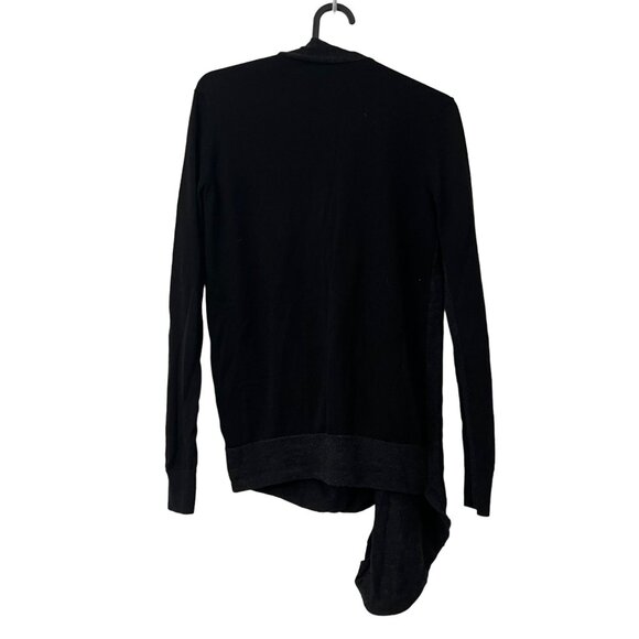 Allsaints Drina Charcoal Black Wool Asymmetric Draped Cardigan Sweater Size 4 - Picture 5 of 7